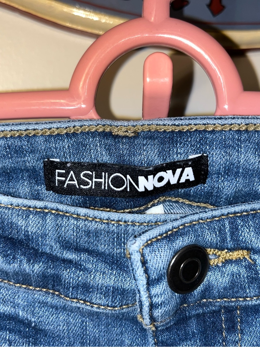 Fashion Nova Women's Blue Flare Jeans - Picture 4 of 7